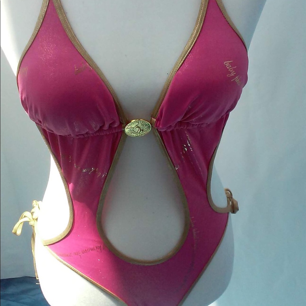 Pink and gold swimsuit